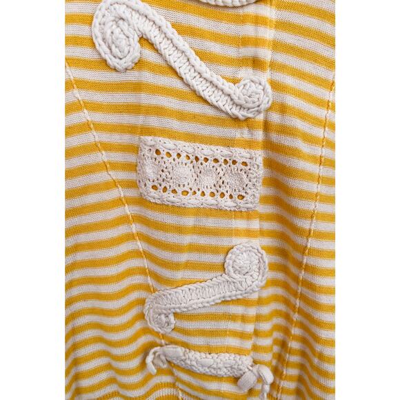 ANTHROPOLOGIE SPARROW sz S Loose Lines yellow cardigan vgucf - Picture 2 of 7
